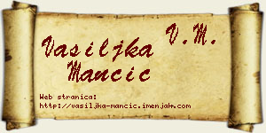 Vasiljka Mančić vizit kartica